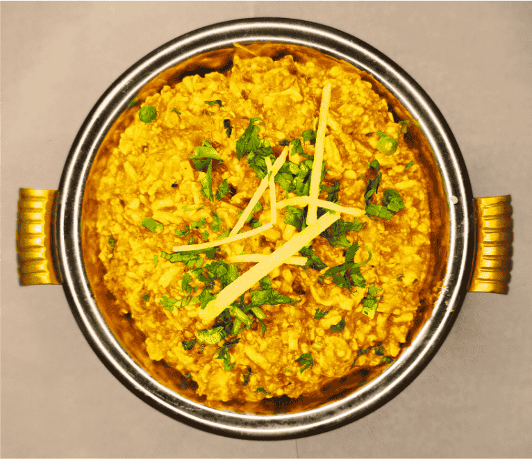 Paneer Bhurji vegetarian dish takeout at Hariyali Express Indian Restaurant.